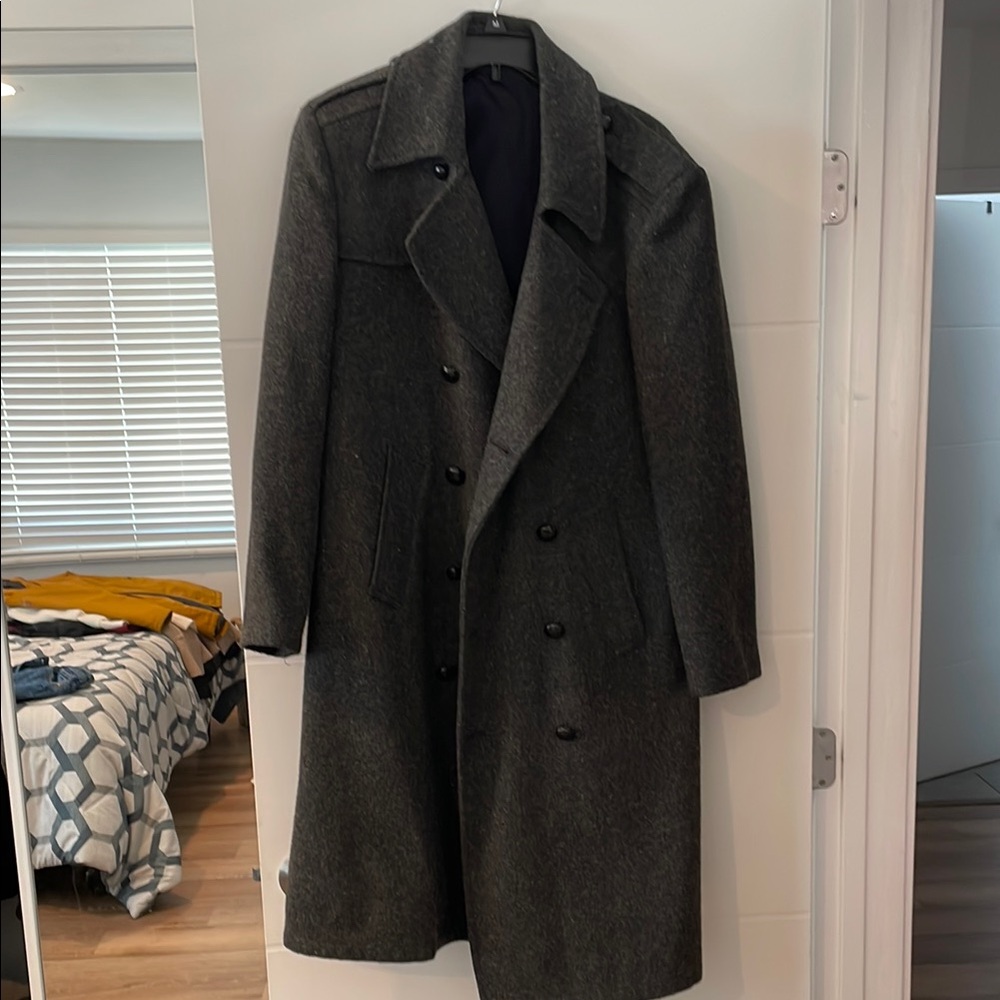 Fidelity Gray Trench Coat Wool Tailored